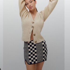 Urban Outfitters Tallulah Notch Sweater Skirt in Navy & White